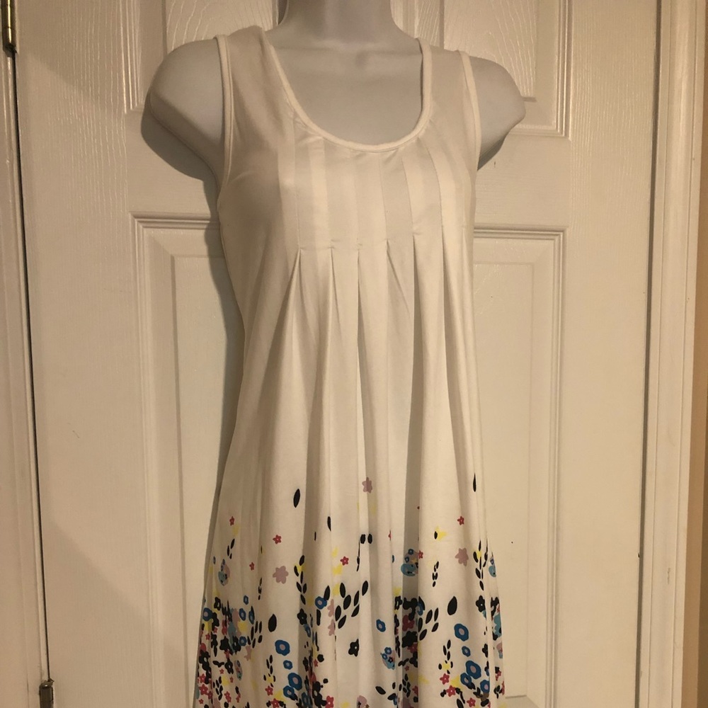 White Floral Print Dress